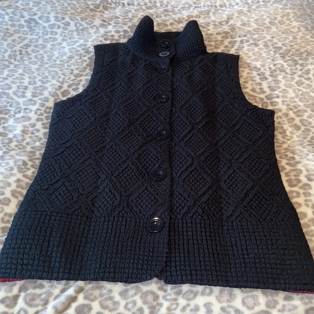Paris Vest Travel Stretchy Packable Black Sz M-L